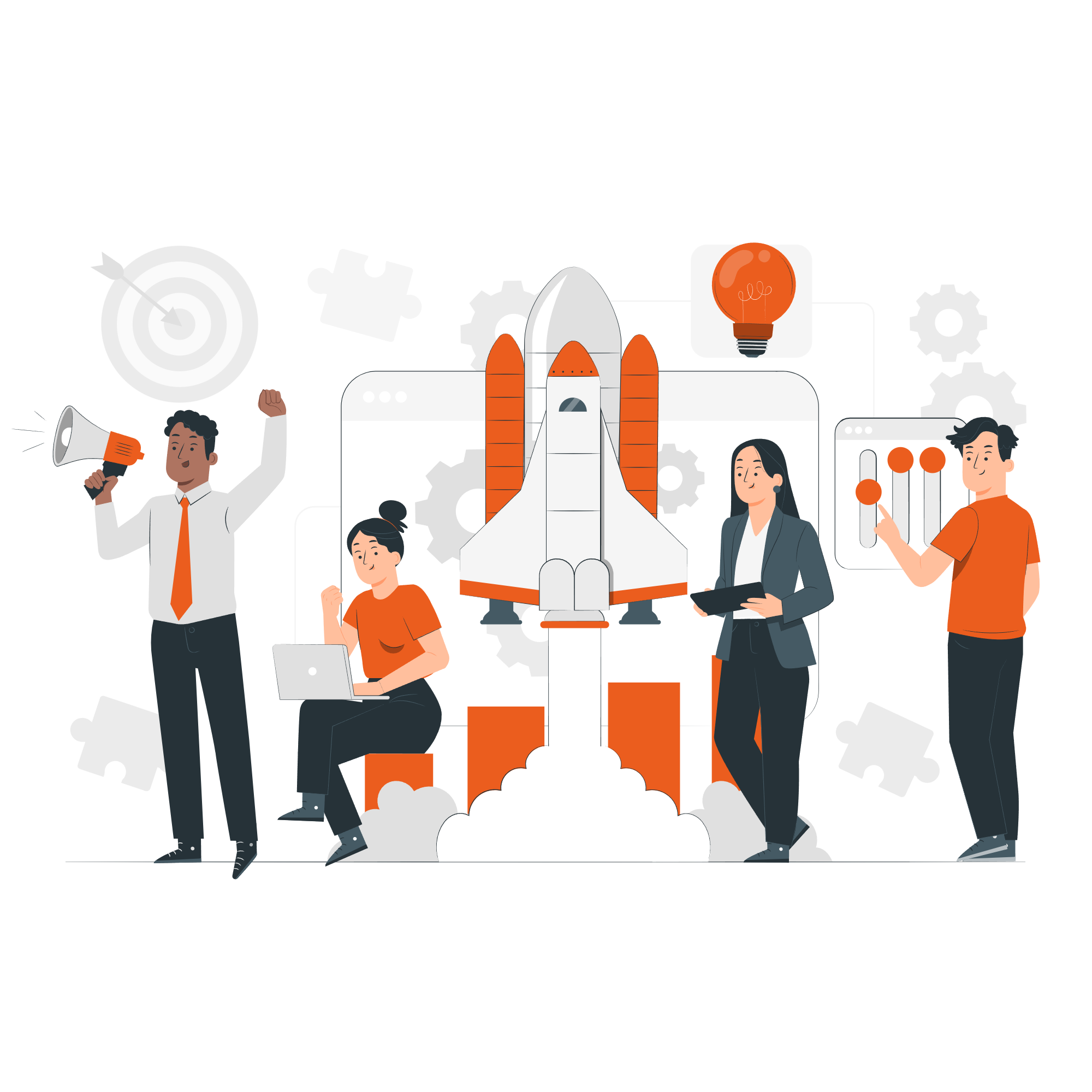 Equipo colaborando en un mapa de empatía y personas de usuario